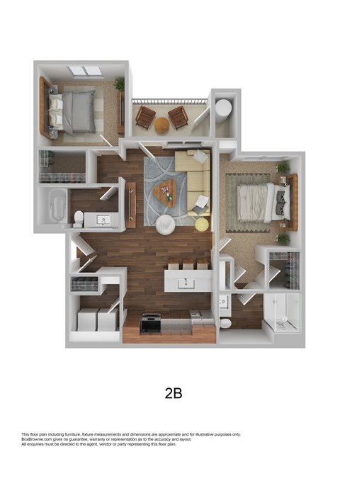 2 bedroom floorplan at The Atlas